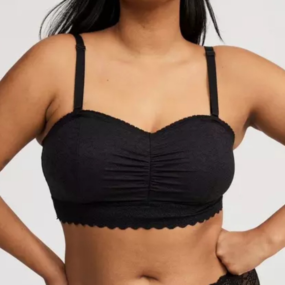 Torrid Black Lace Bandeau Bra - Removeable Straps